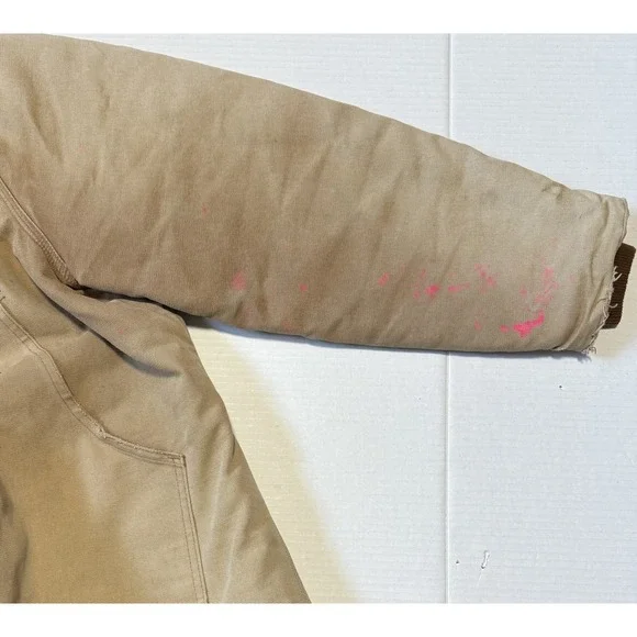 CARHARTT C03 - Men's Vintage Brown Arctic Quilt Lined Work Coat Jacket - Size 46
